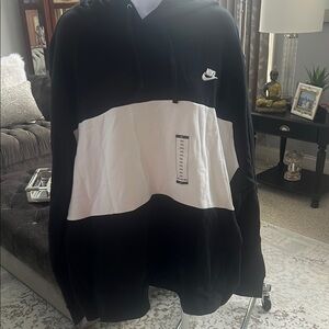 Nike Black and White Hoodie